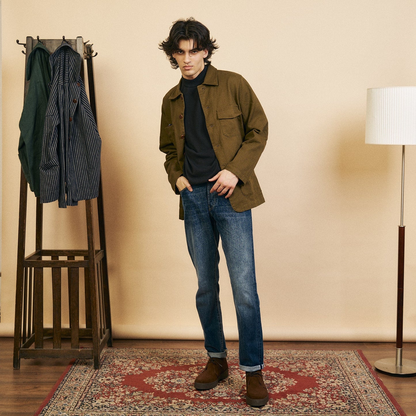 Cotton Jericho Jacket - Green Twill