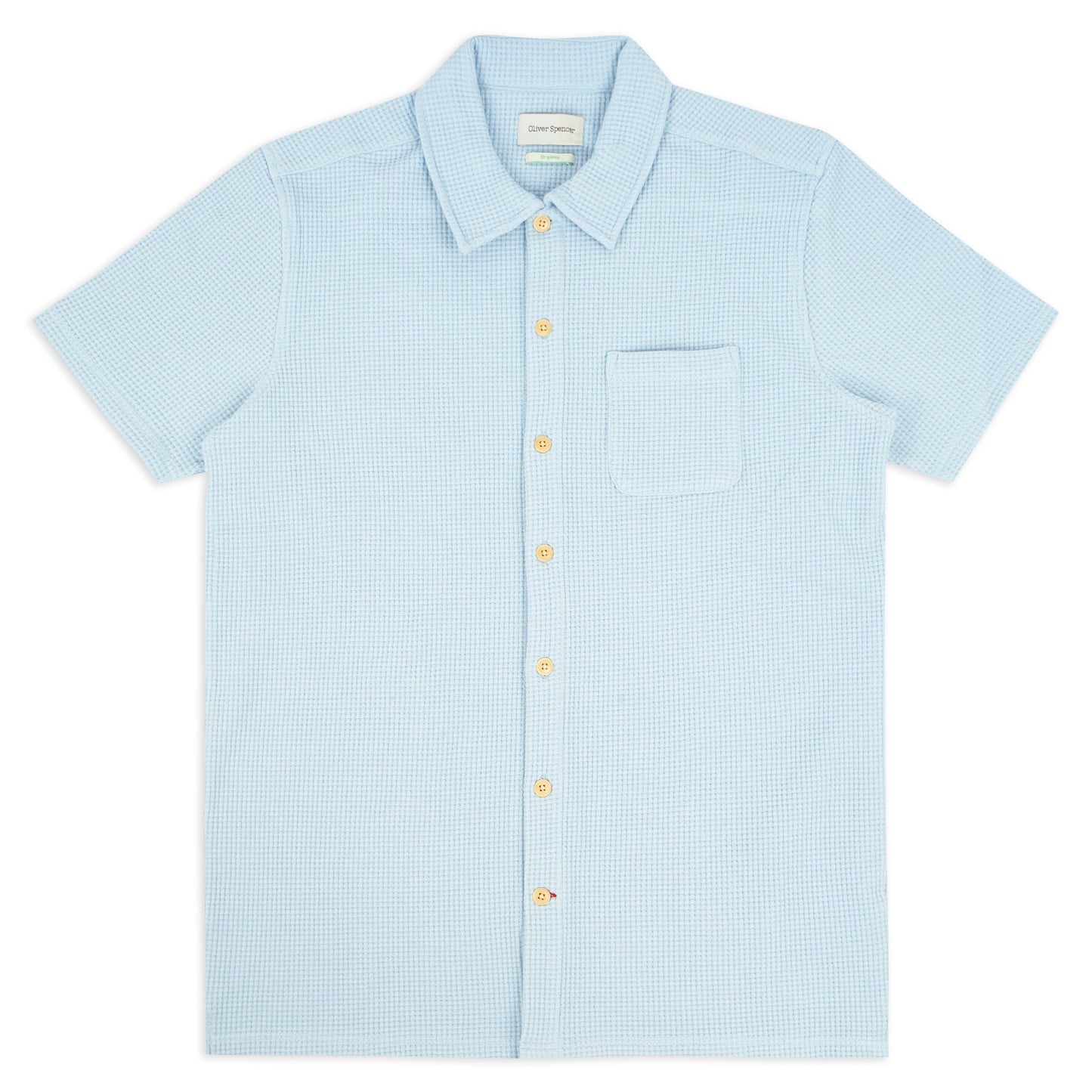 Oliver Spencer Morval Riviera Short Sleeve Jersey Shirt - Sky Blue