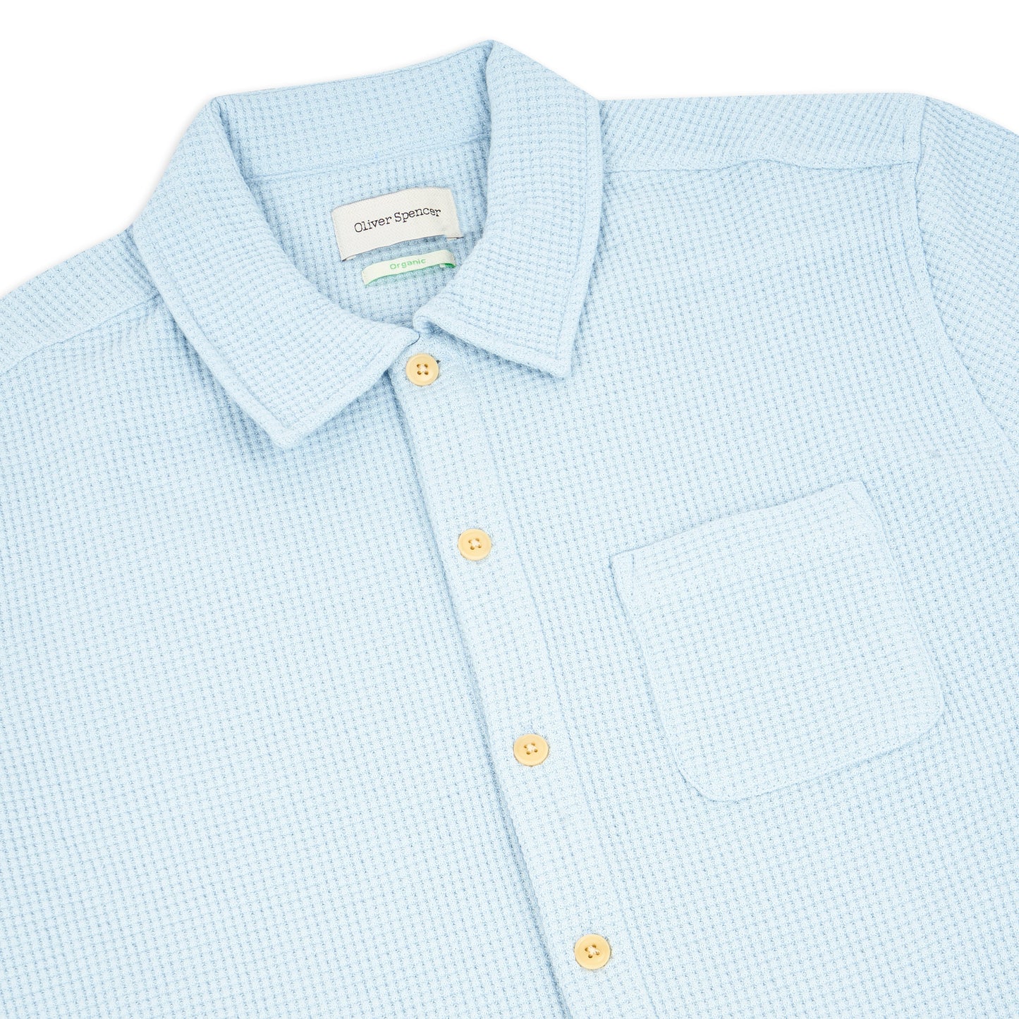 Oliver Spencer Morval Riviera Short Sleeve Jersey Shirt - Sky Blue