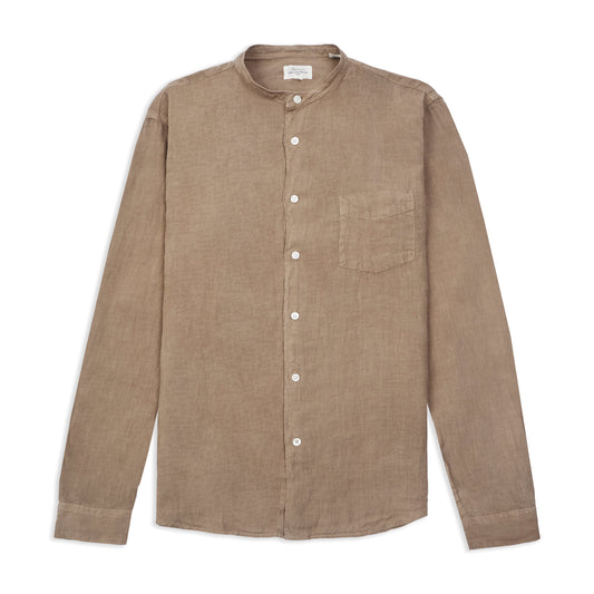 Premium Pat Grandad Shirt - Brown