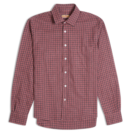 Burrows & Hare Flannel Check Shirt - Bordeaux