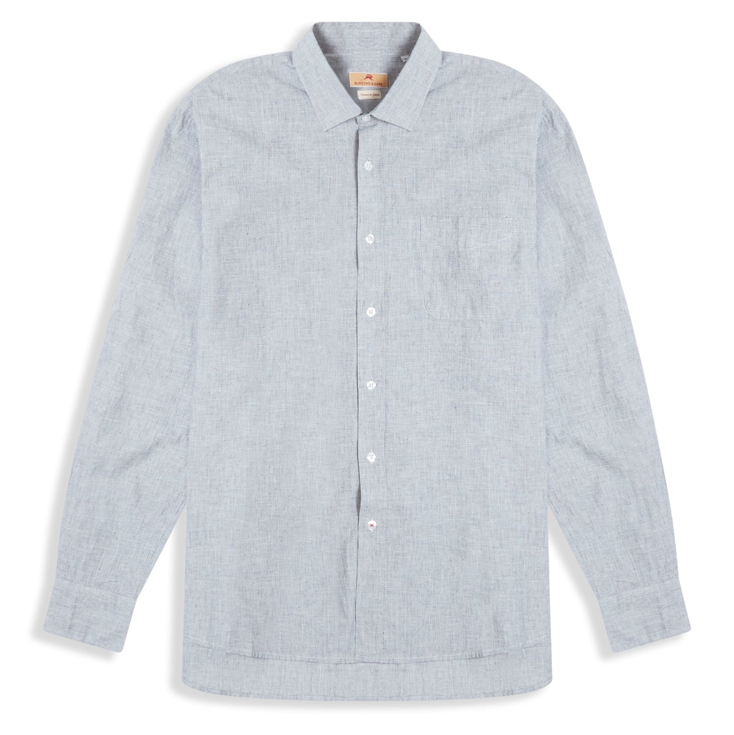 Burrows & Hare Luke Shirt Cotton & Linen Mix - Grey