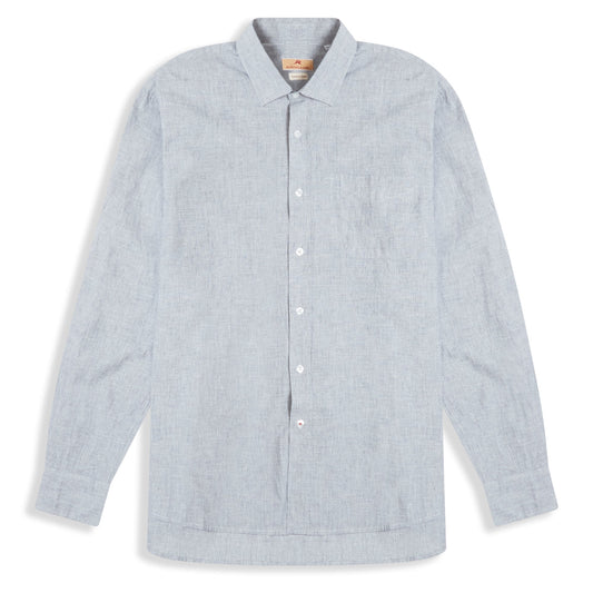 Burrows & Hare Luke Shirt Cotton & Linen Mix - Grey