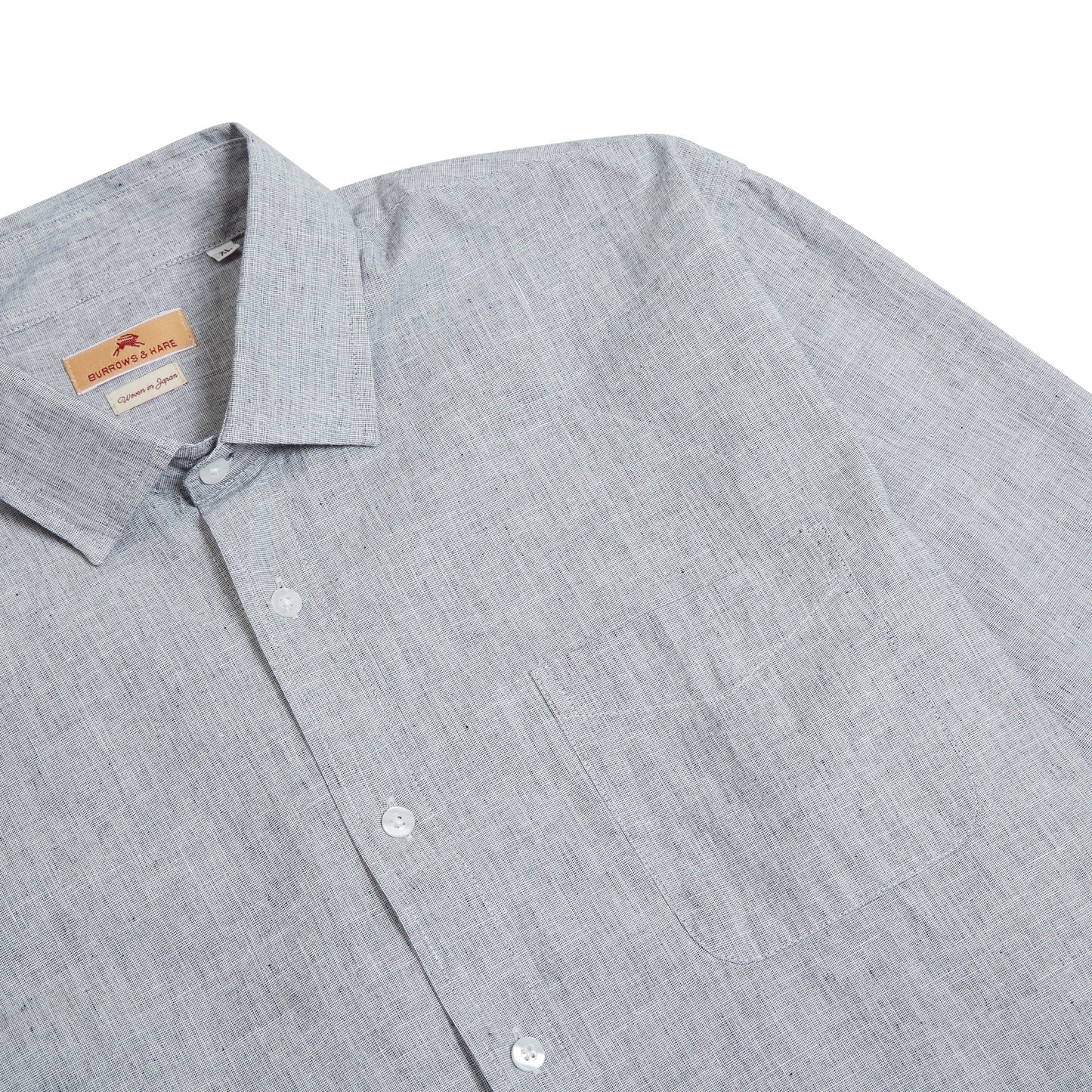 Burrows & Hare Luke Shirt Cotton & Linen Mix - Grey