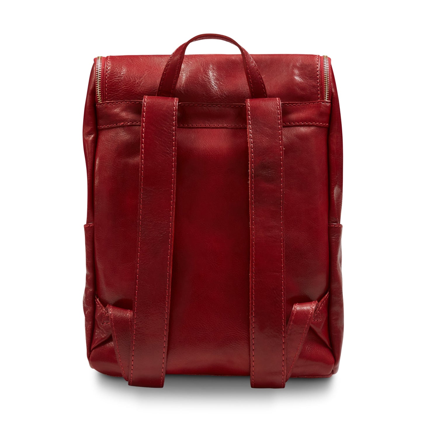 Leather Backpack - Red