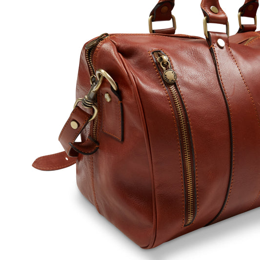 Arthur Leather Overnight Bag - Mahogany