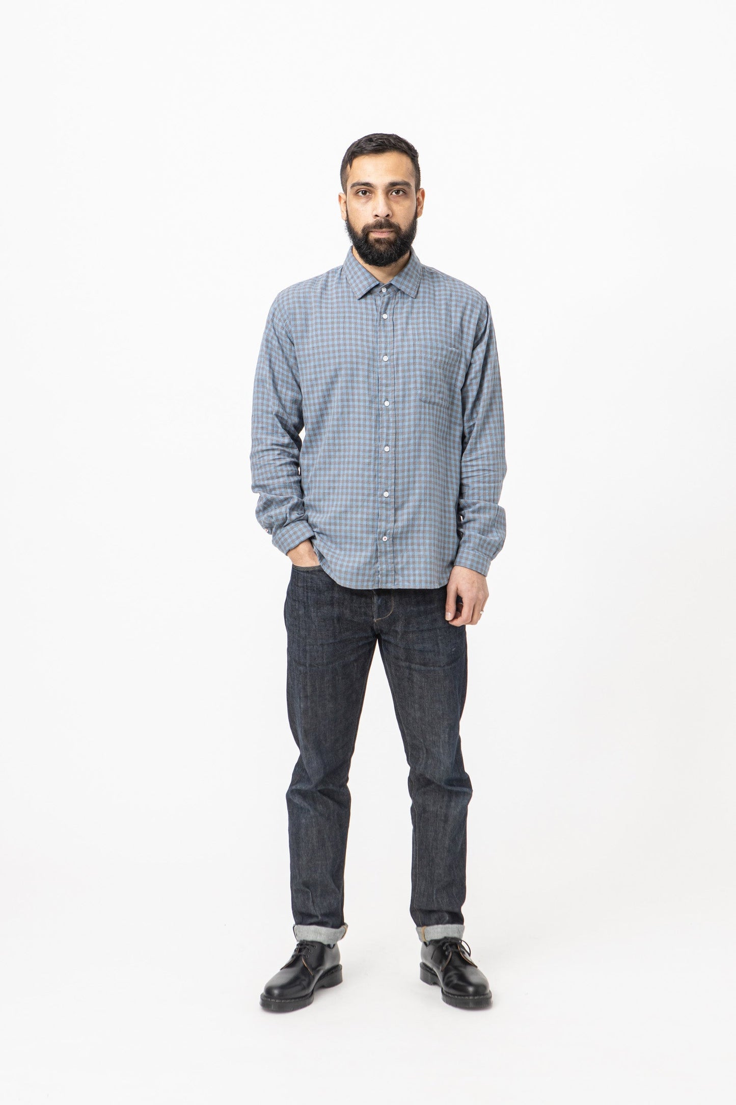 Burrows & Hare Gingham Shirt - Blue