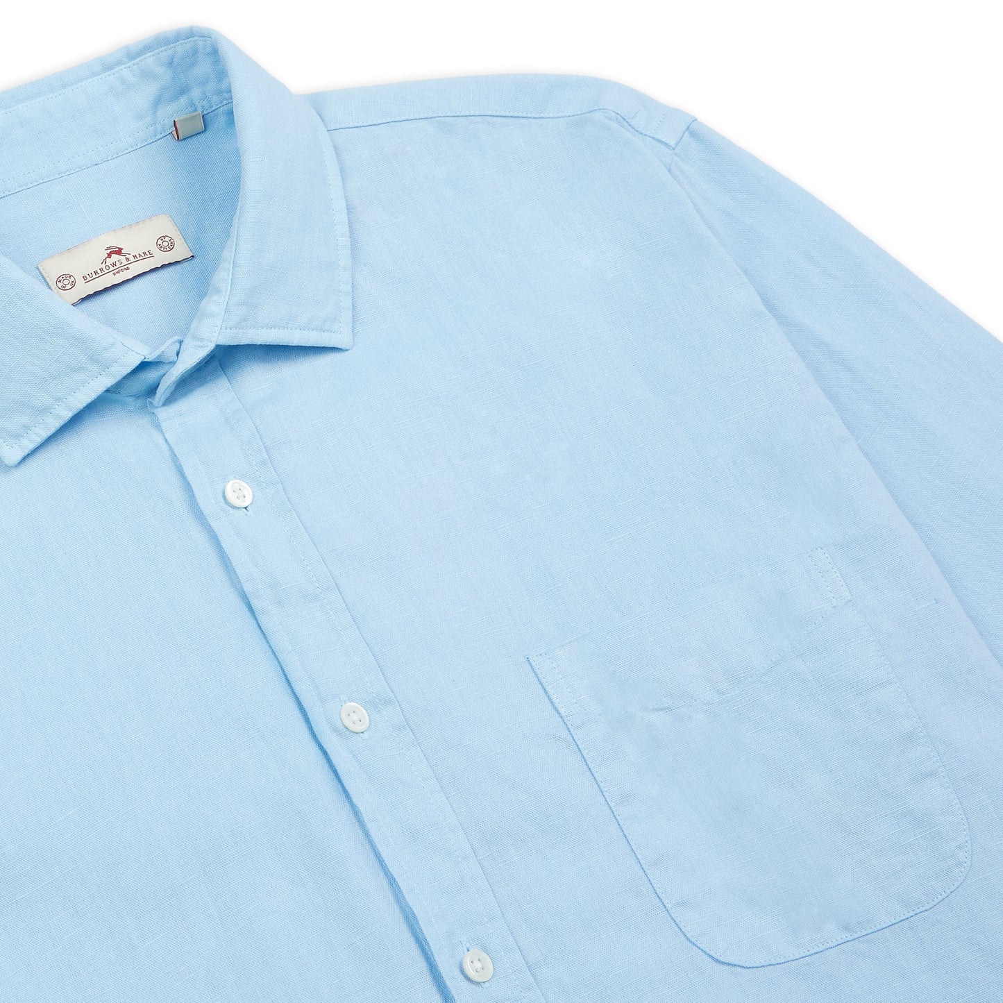 Burrows & Hare Linen Shirt - Sky Blue