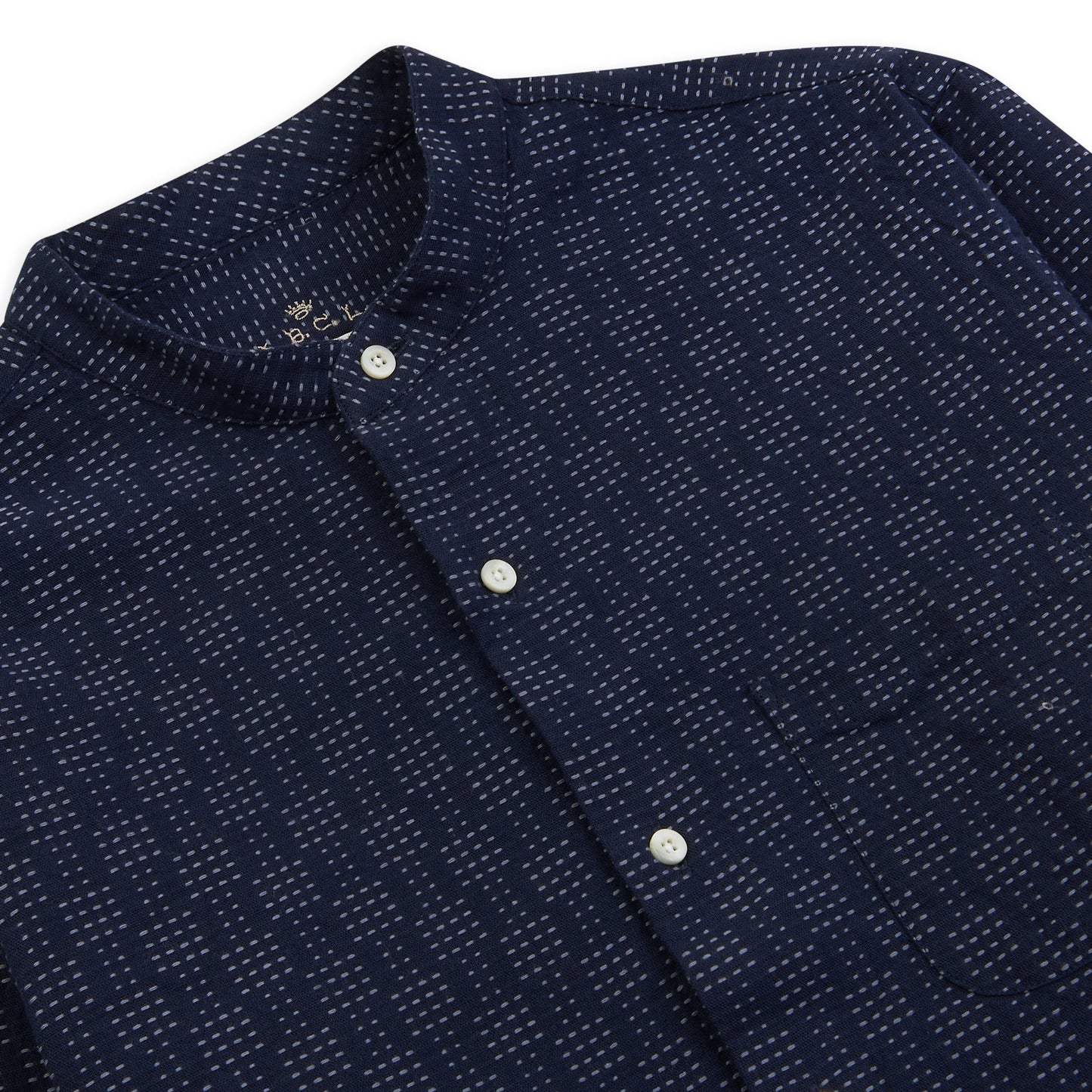 Stando Grandad Shirt - Sashiko Navy