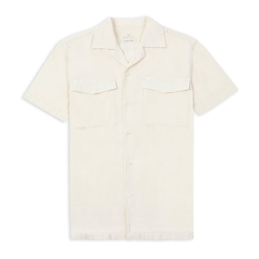 Camp Collar Short Sleeve Shirt - Light Dobby Off White