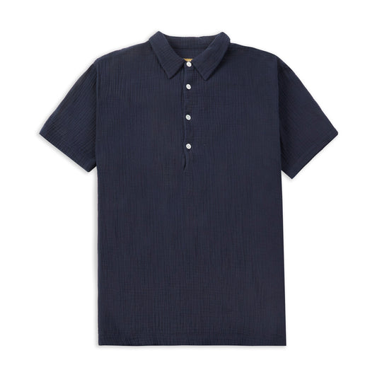 Pop Over Short Sleeve Morton Shirt  - Navy