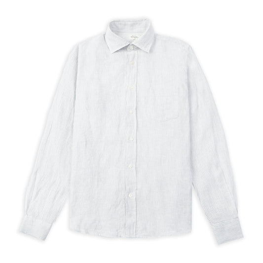 Paul Linen Shirt - Stripe Grey