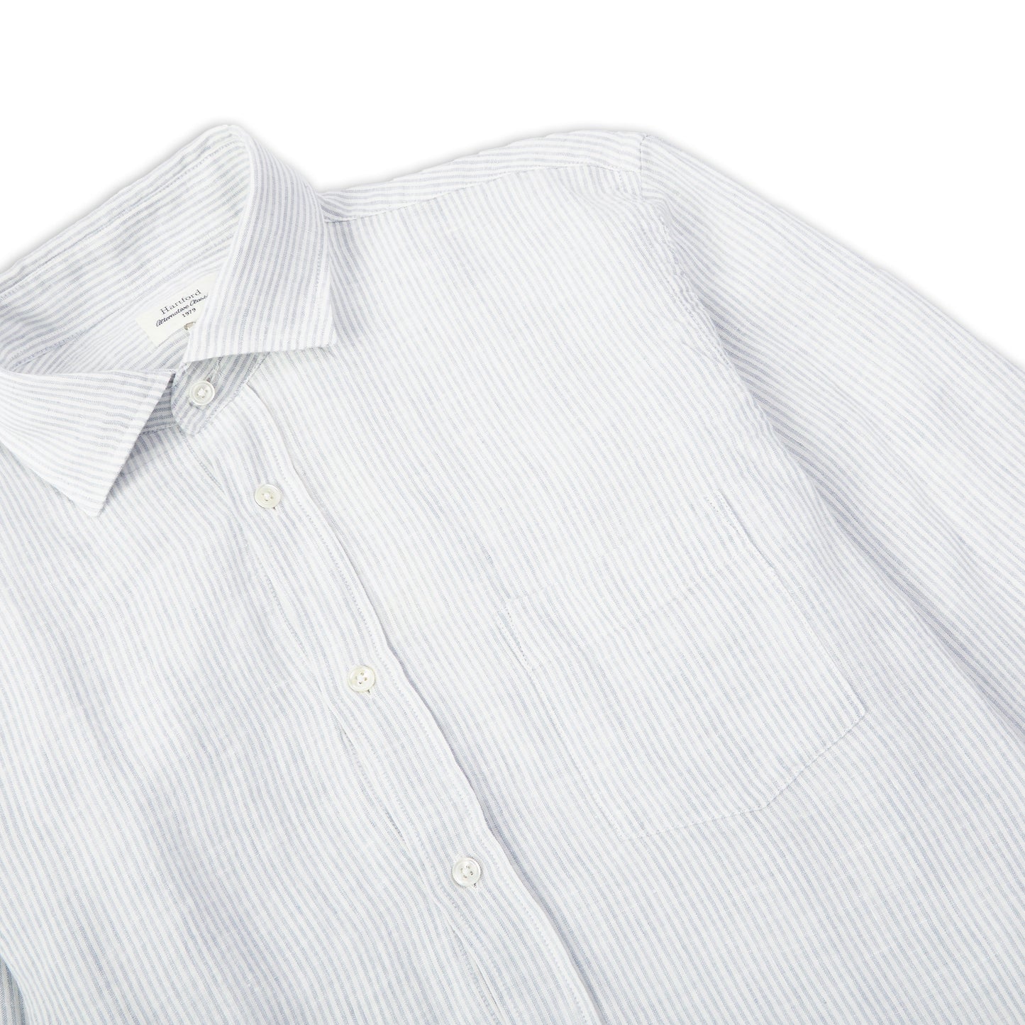 Paul Linen Shirt - Stripe Grey