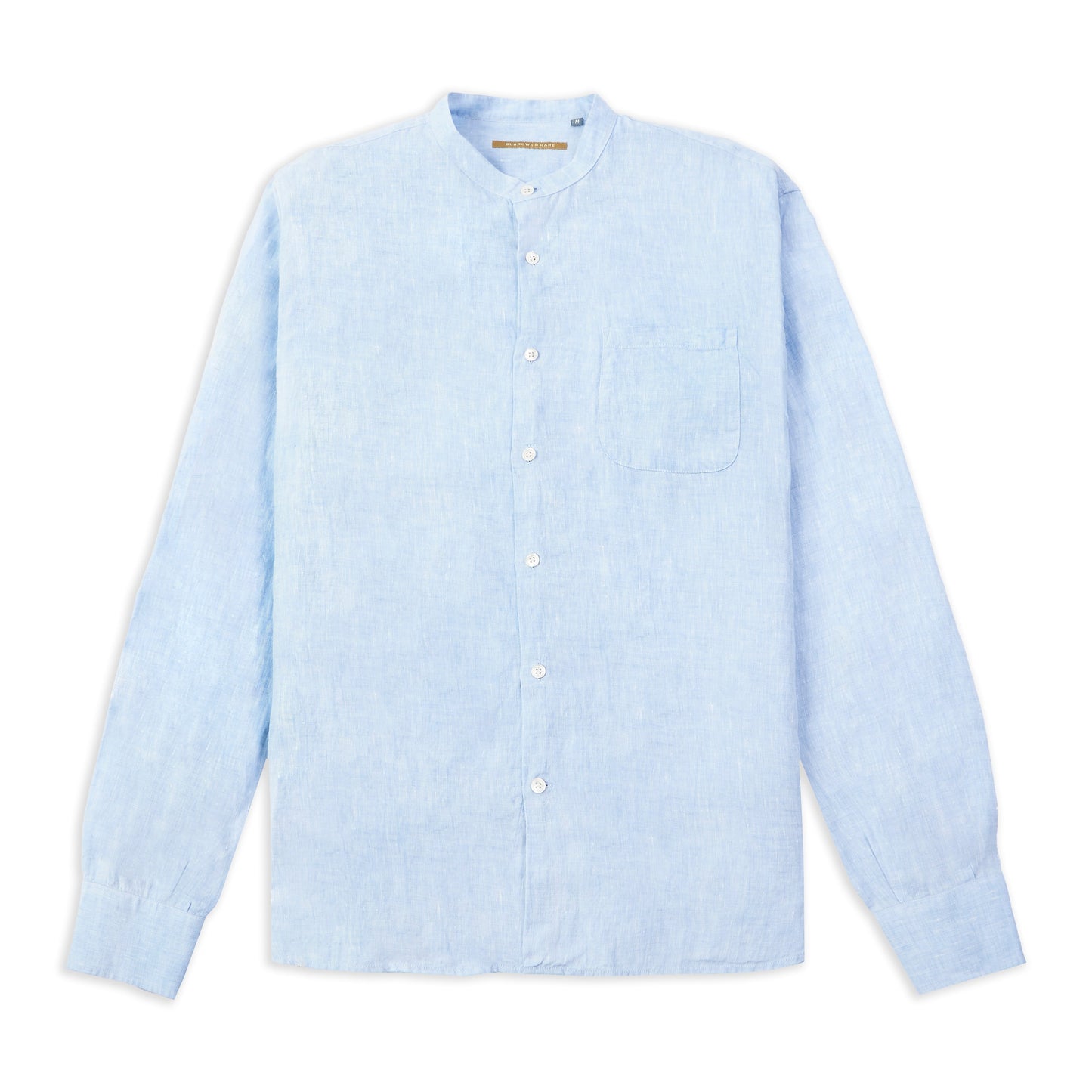 Grandad Collar Brooks Shirt - Sky