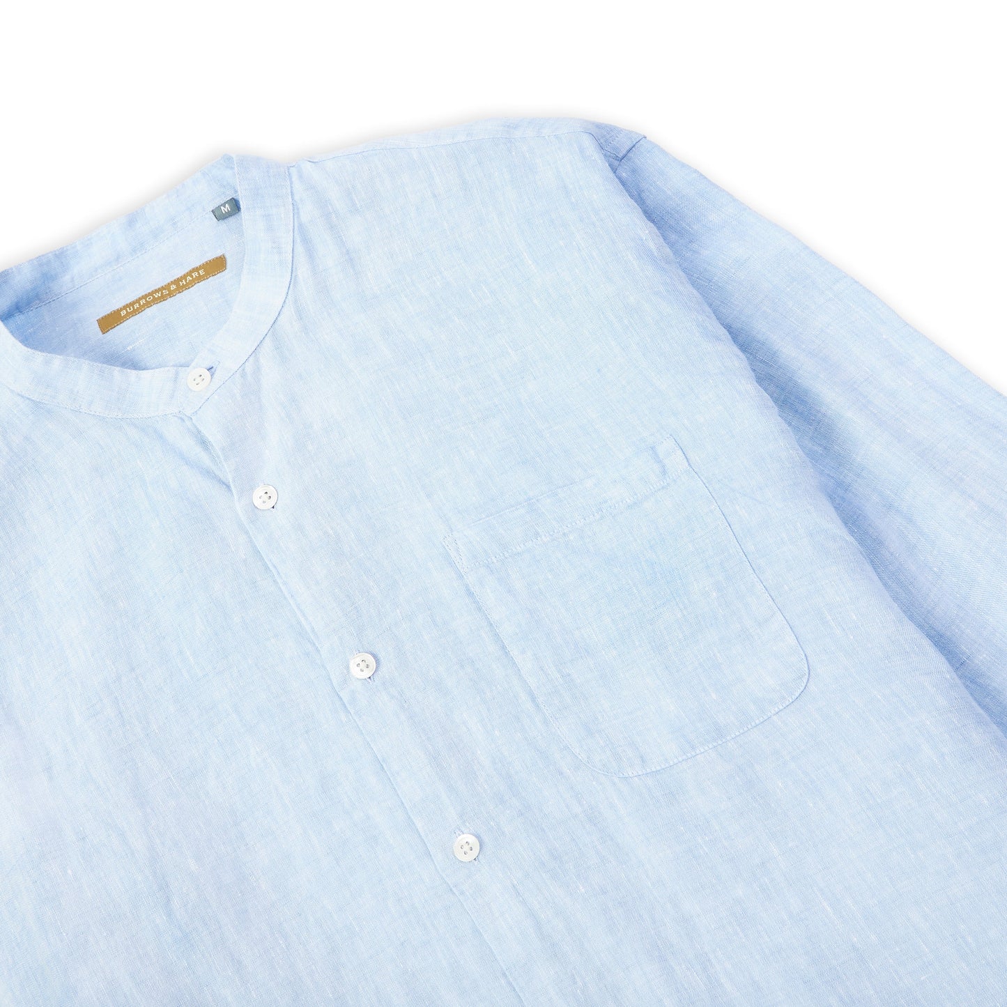 Grandad Collar Brooks Shirt - Sky