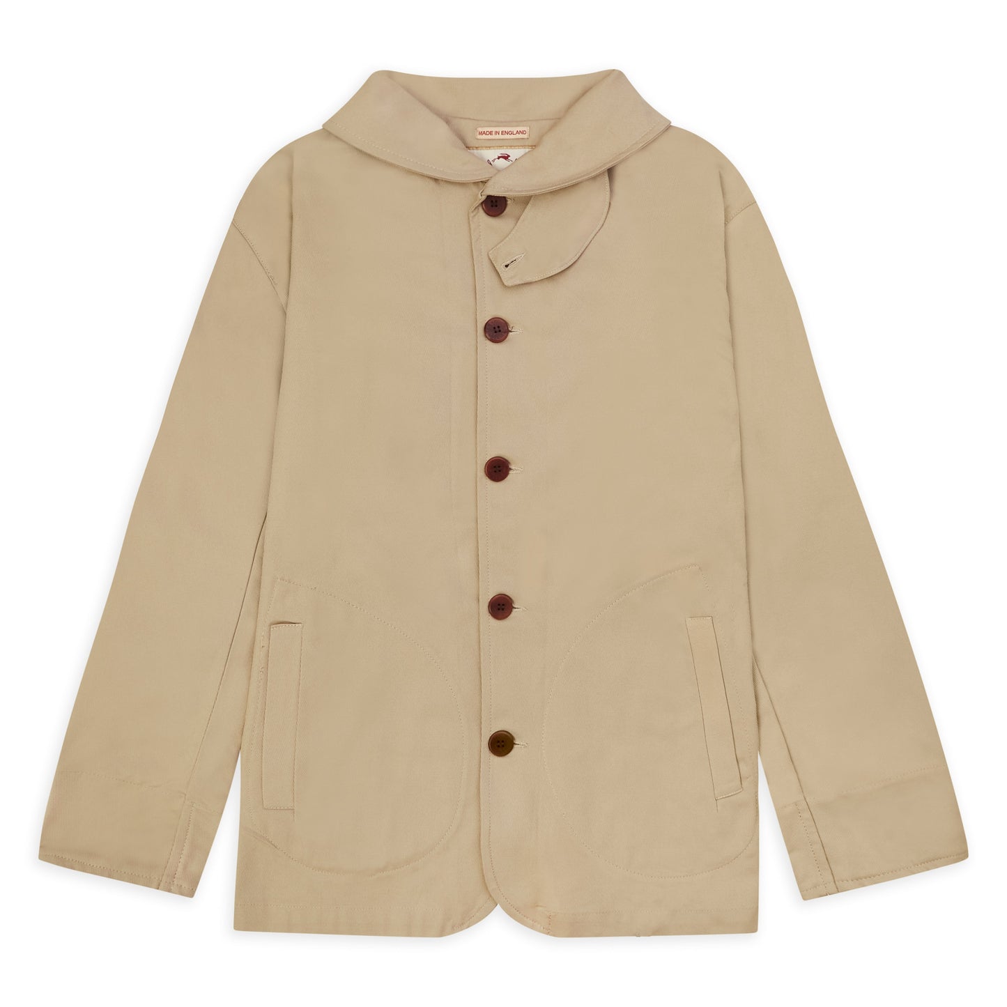 Burrows & Hare Twill Shawl Collar Jacket - Beige