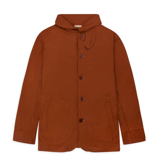 Twill Shawl Collar Jacket - Rust