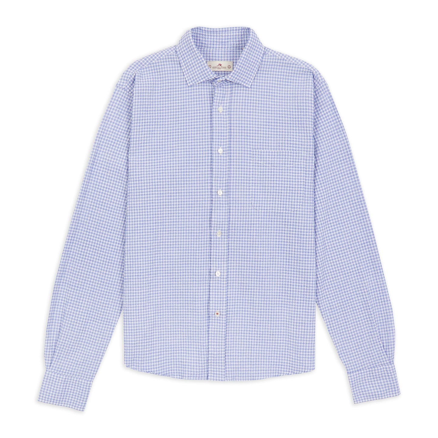 Burrows & Hare Seersucker Shirt - Gingham Blue