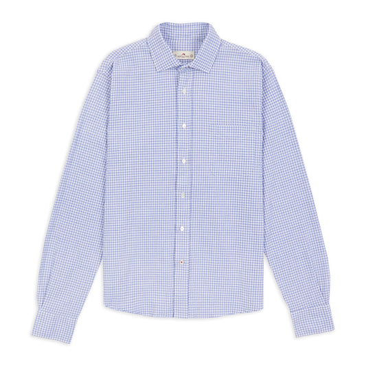 Burrows & Hare Seersucker Shirt - Gingham Blue