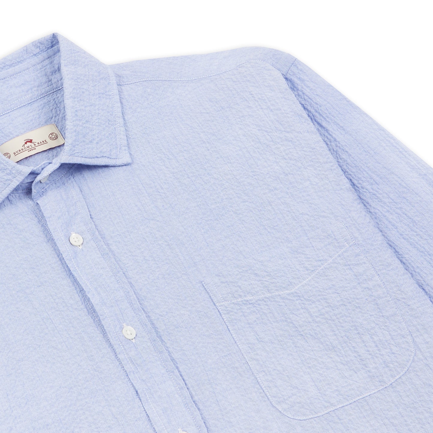 Burrows & Hare Seersucker Shirt - Blue