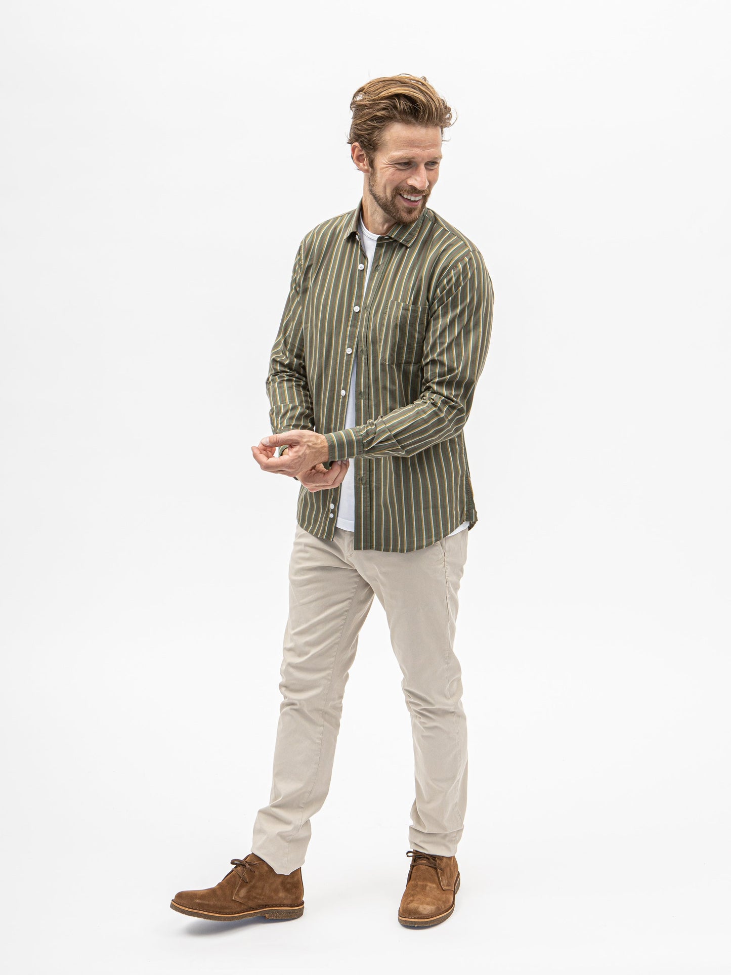 Burrows & Hare Stripe Shirt - Green