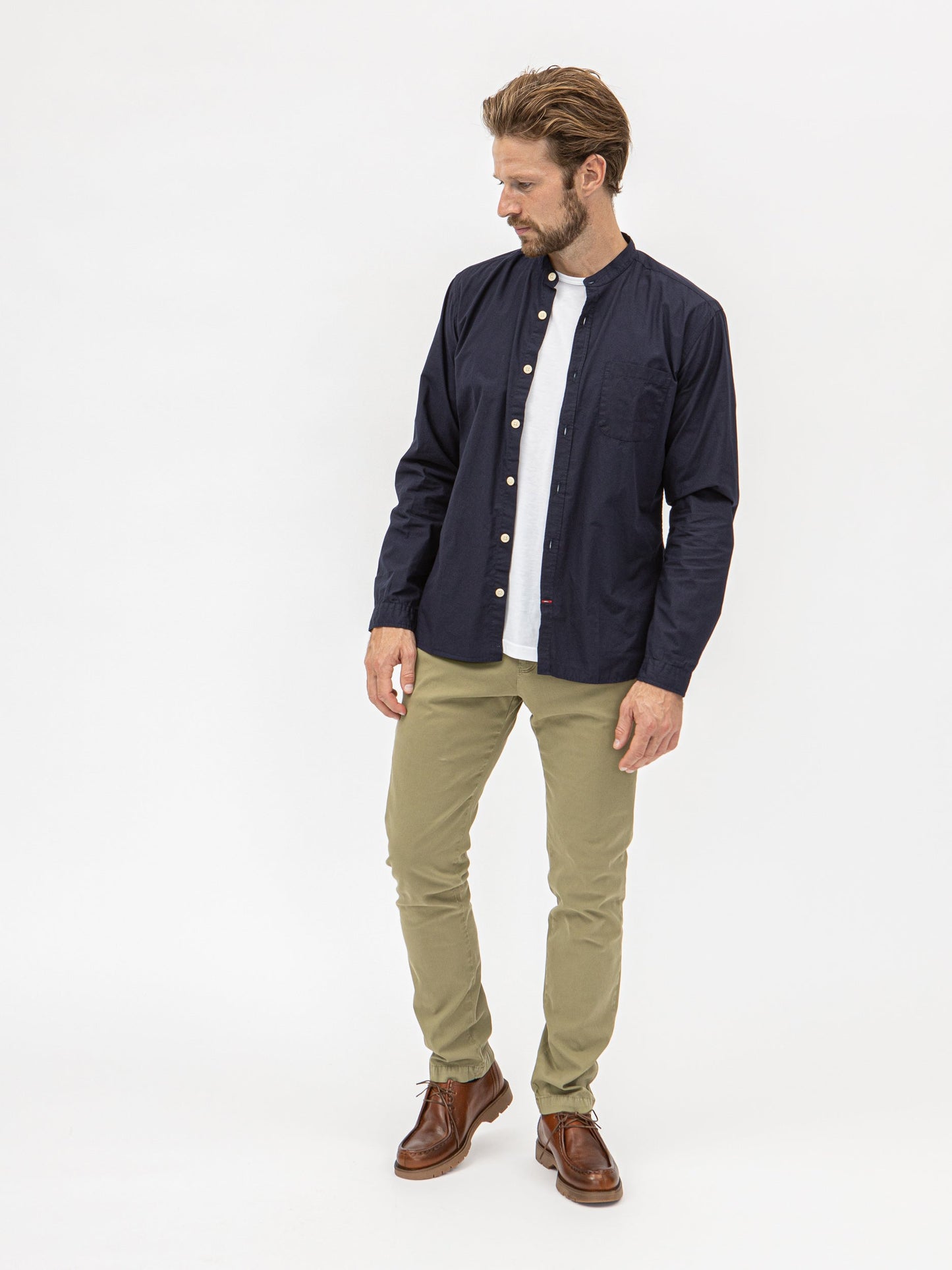 Oliver Spencer Grandad Shirt Abbott - Navy