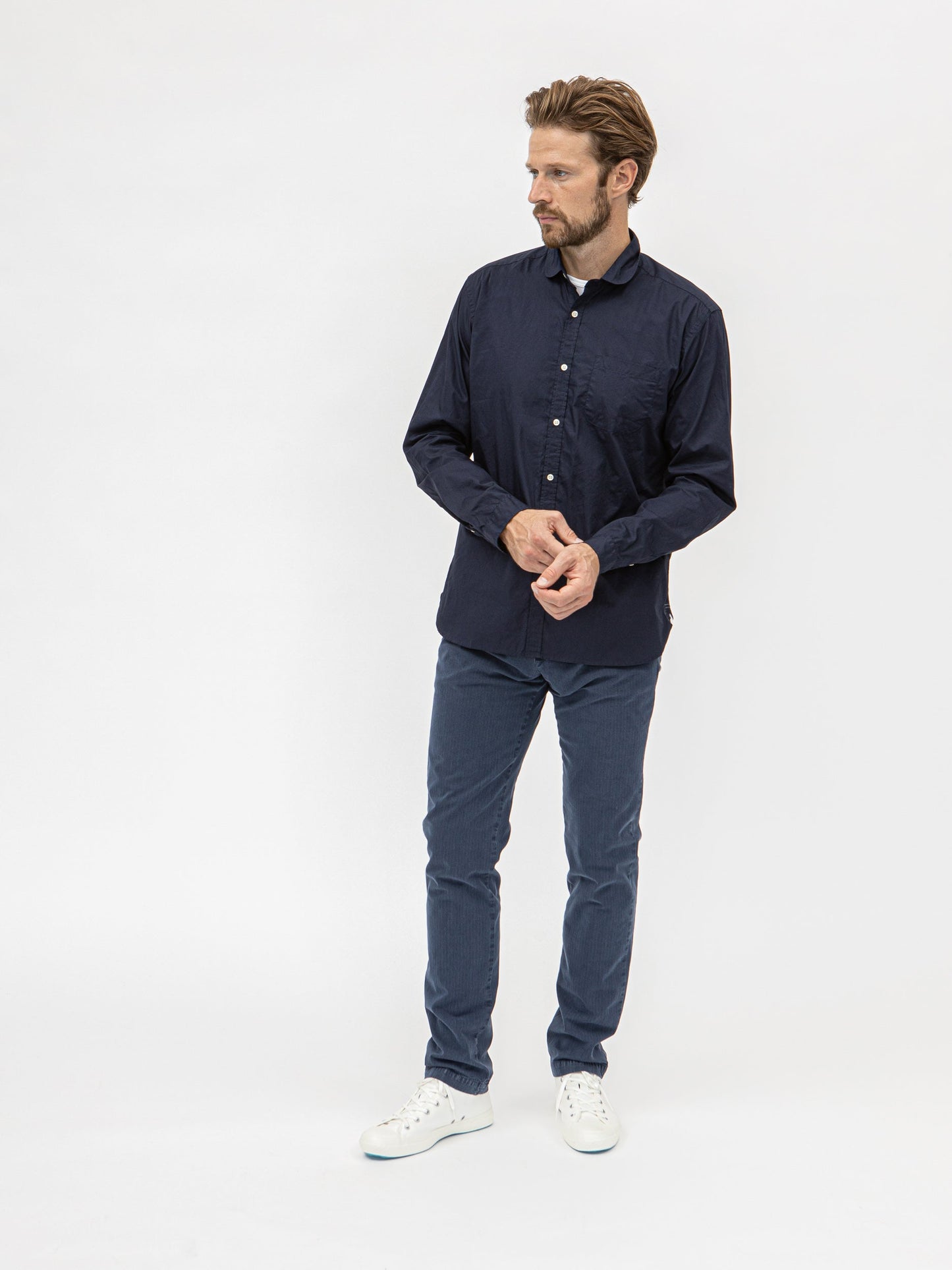 Oliver Spencer Eton Collar Shirt Abbott - Navy