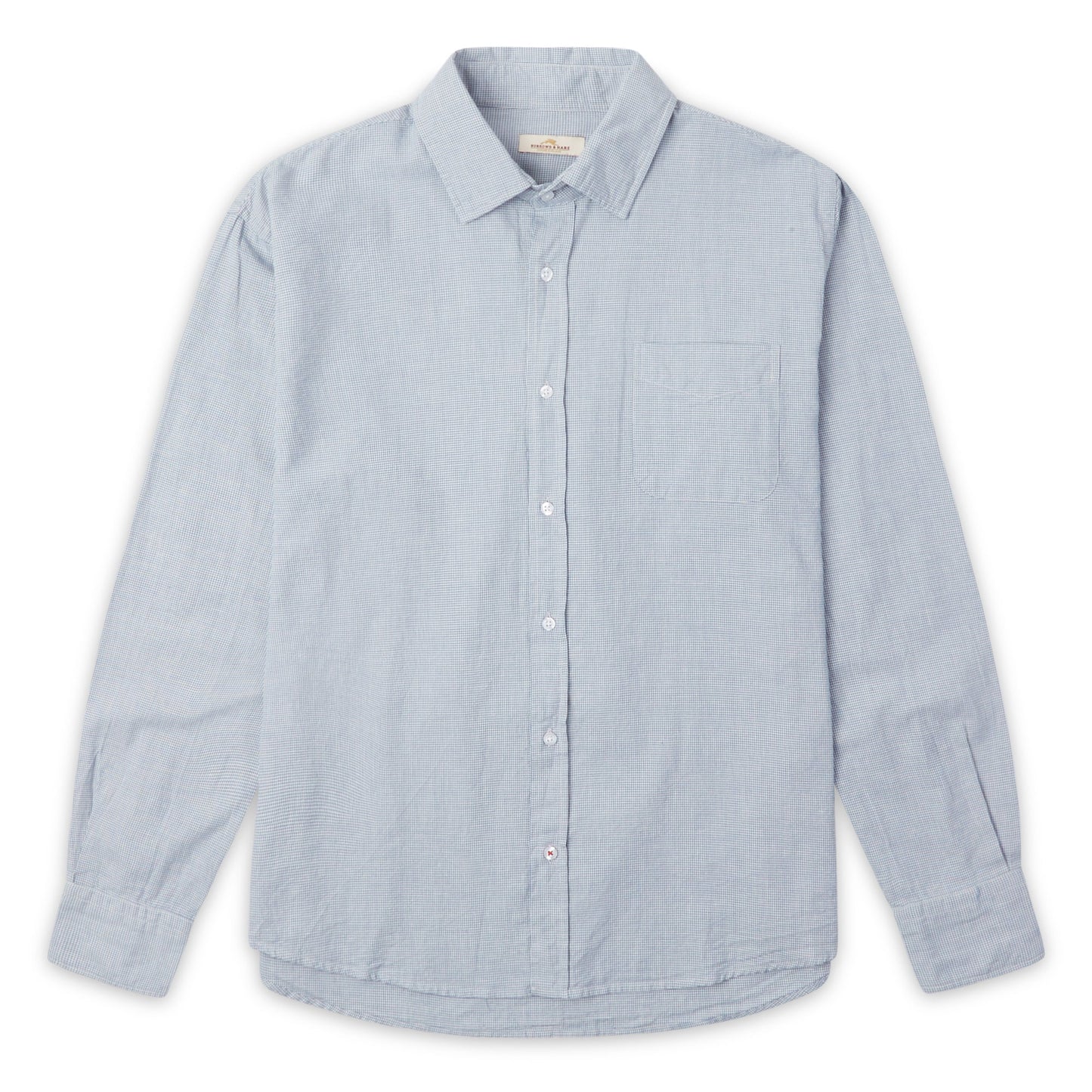 Burrows & Hare Micro Houndstooth Shirt - Blue