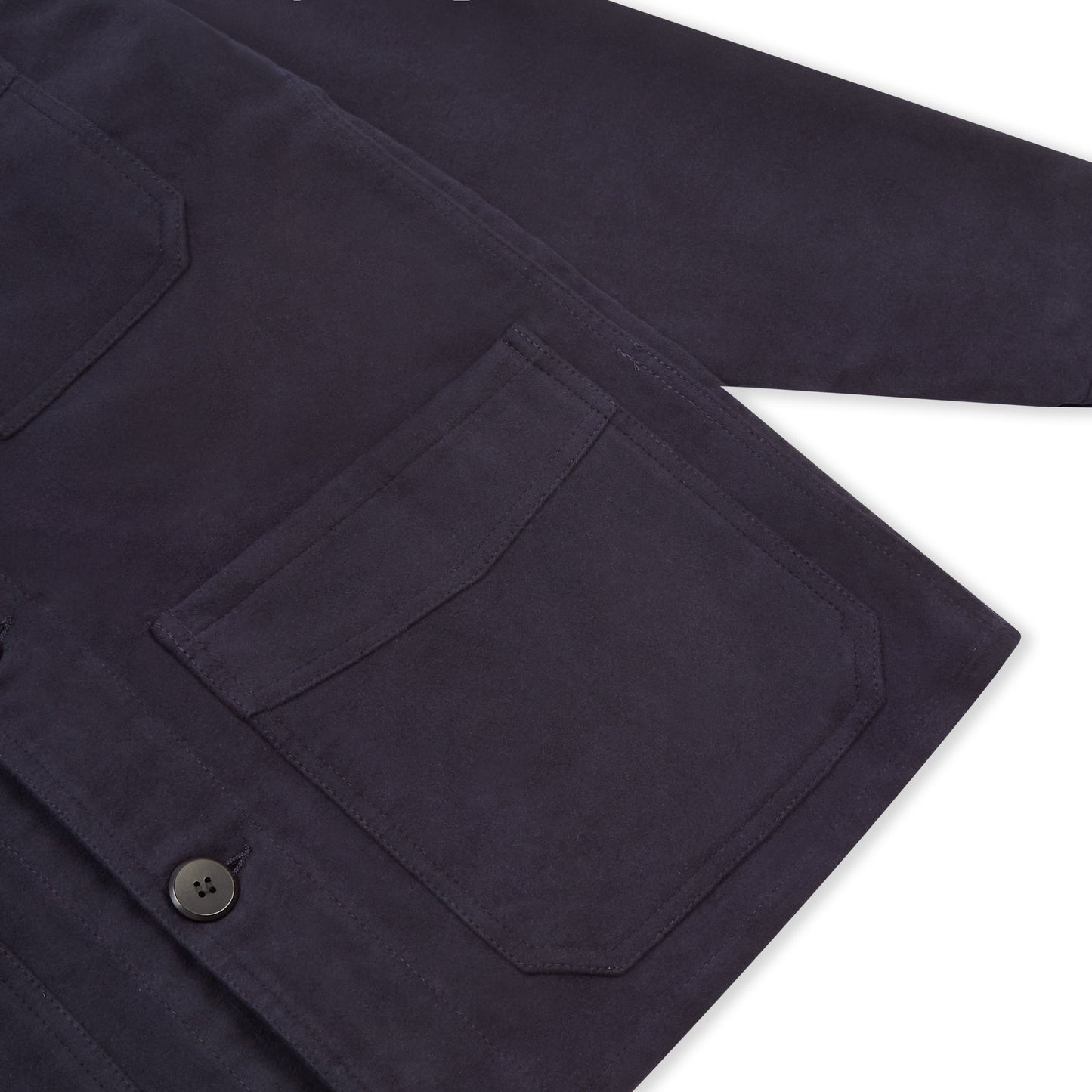 Luxury Heavyweight Moleskin Workwear Jacket - Navy