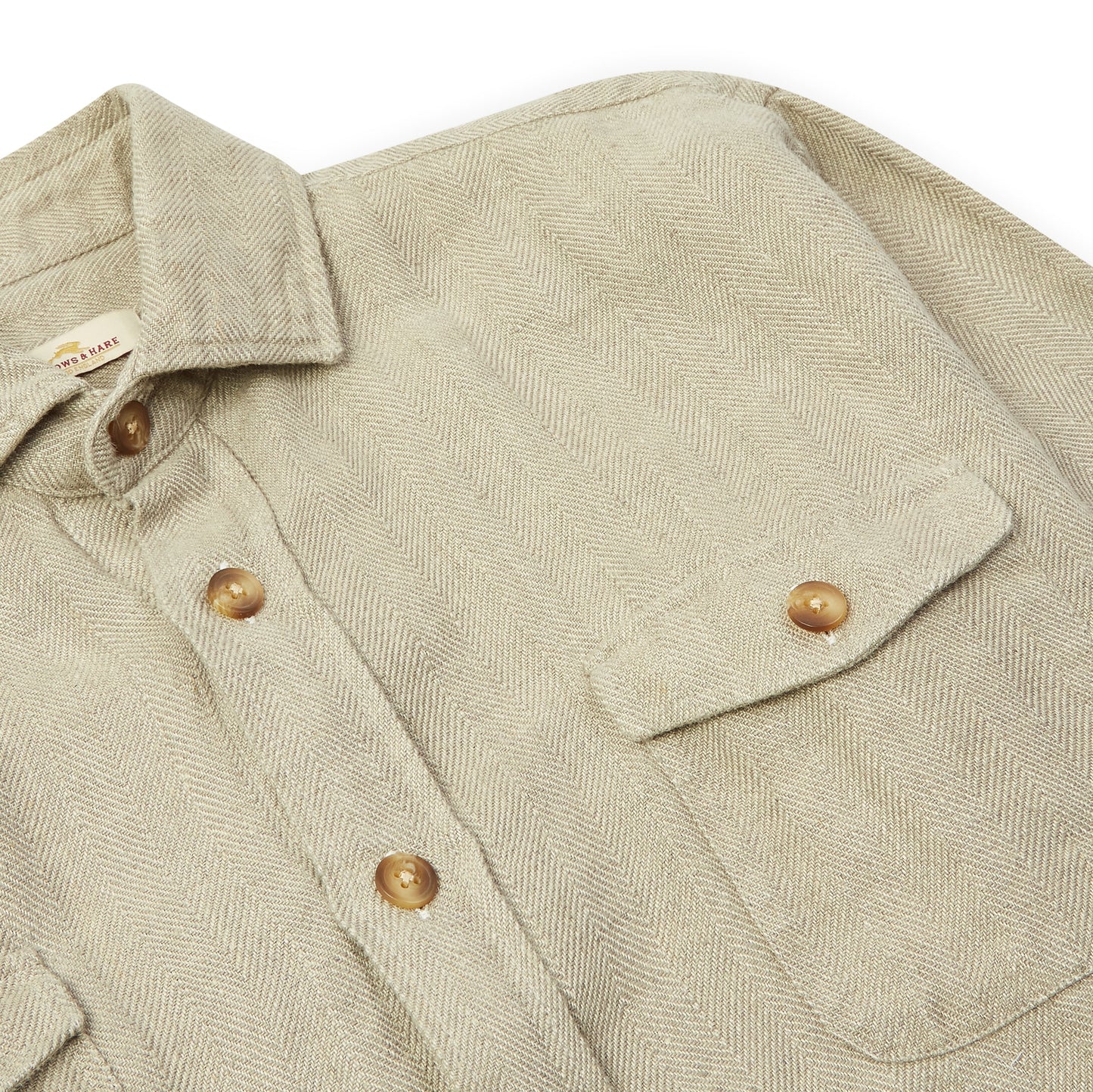 Burrows & Hare Linen Herringbone Overshirt