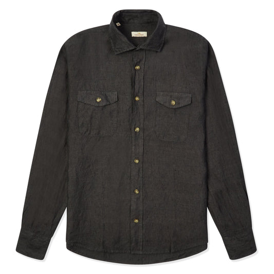 Linen Pockets Shirt - Charcoal