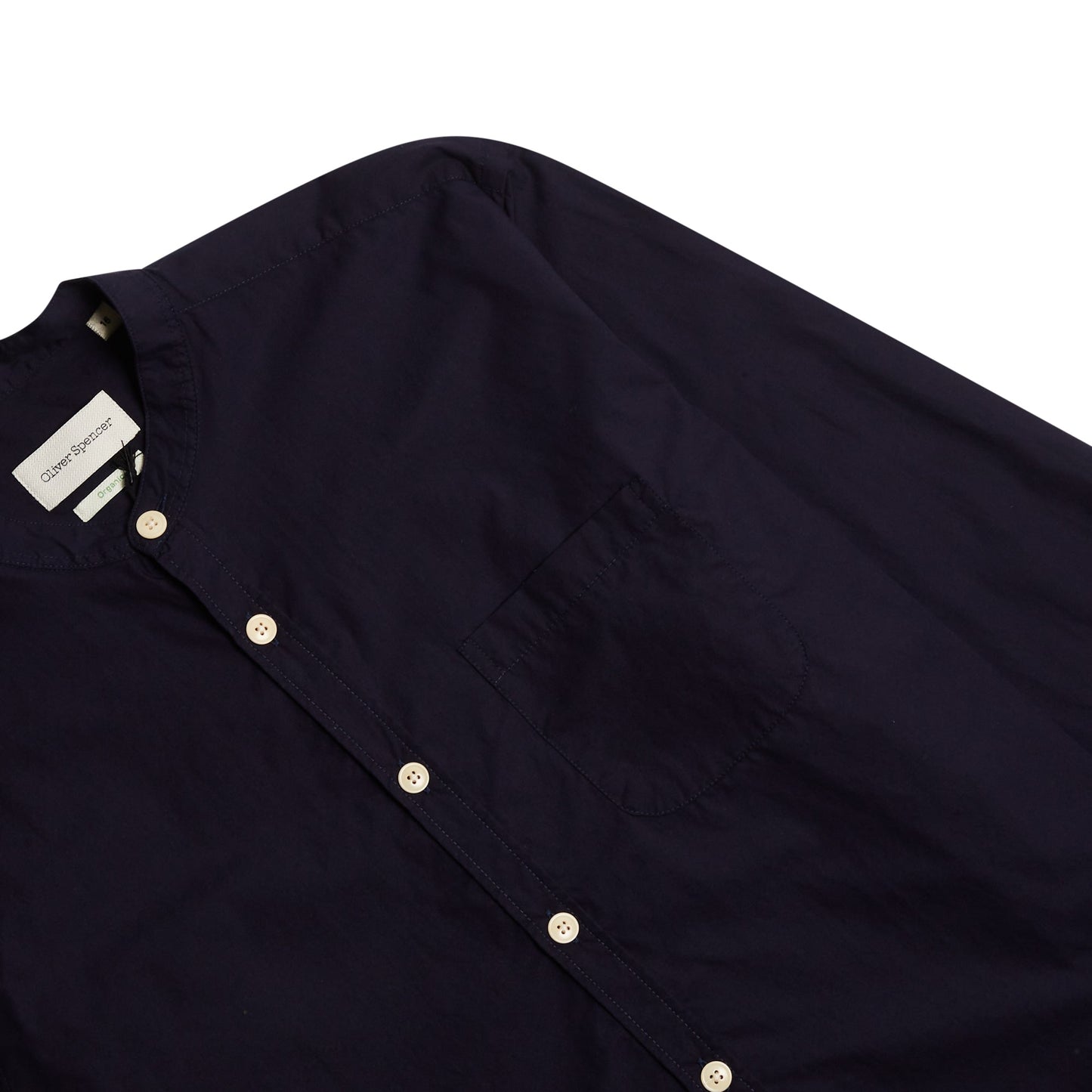 Oliver Spencer Grandad Shirt Abbott - Navy