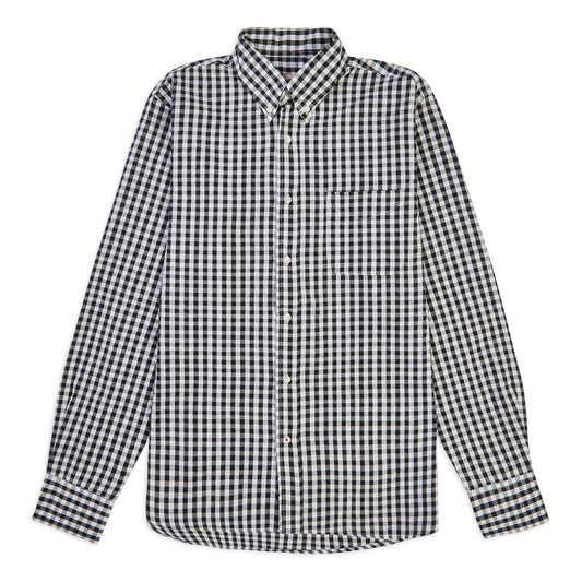 Gingham Button Down Shirt - Black