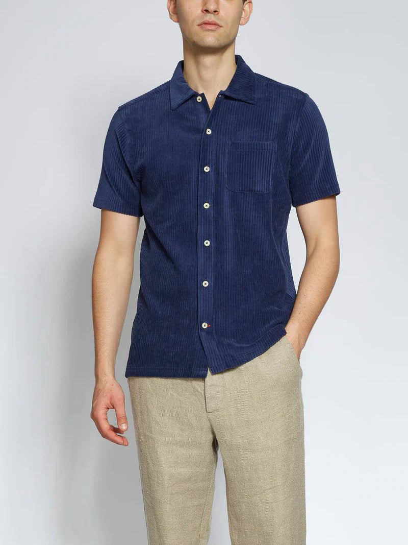 Oliver Spencer Lulworth Riviera Short Sleeve Jersey Shirt - Navy