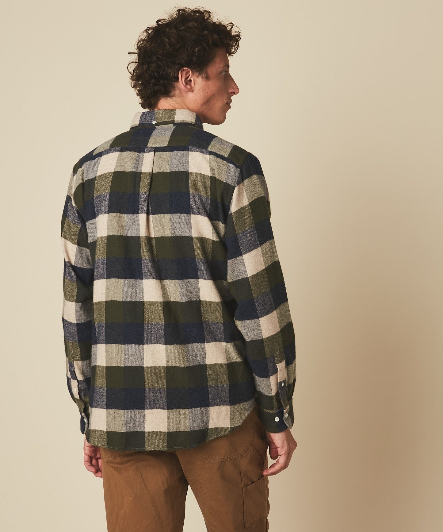 Hartford Pitt Woven Shirt - Navy, Army & Natural