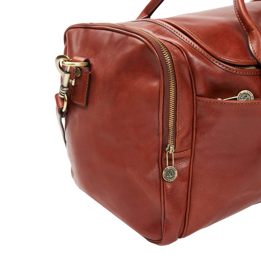 Burrows & Hare Italian Leather Weekend Bag - Tan