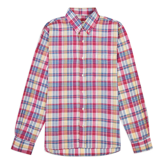 Burrows & Hare Madras Button Down Shirt - Pink