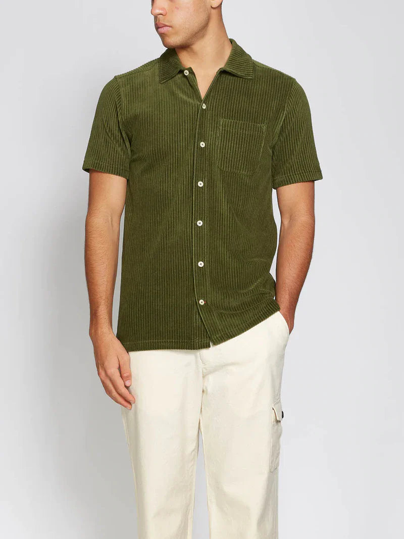 Oliver Spencer Lulworth Riviera Short Sleeve Jersey Shirt - Green